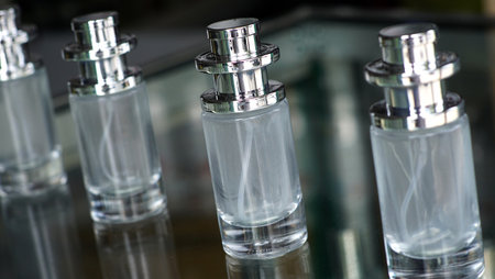 old white and dirty bottle made of glass for refilling liquids.