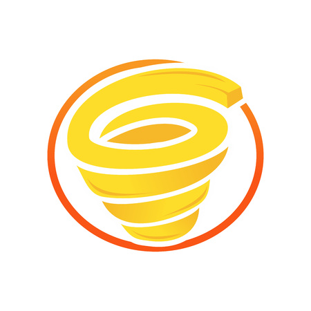 Yellow Tornado. Tornado in Red Circleのイラスト素材