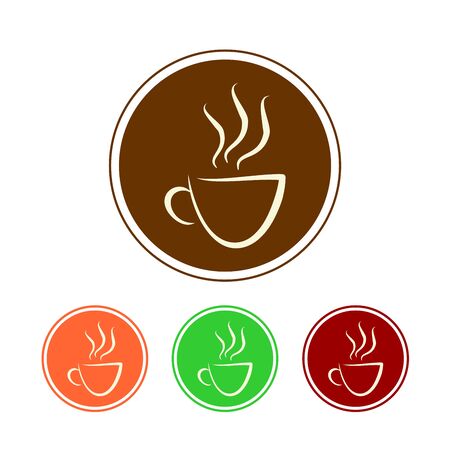 Coffee Cup. Tea Cup Icon with Color Backgroundのイラスト素材