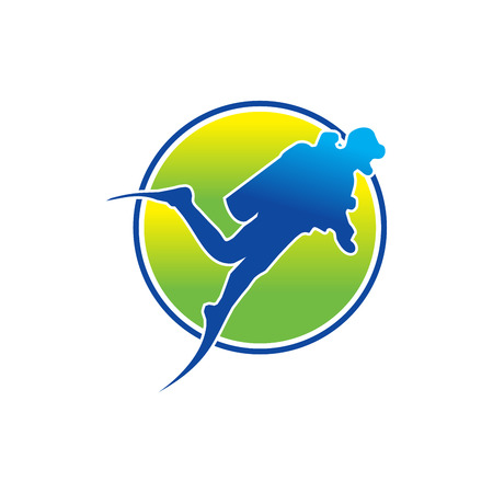 Scuba Diving Logo in Circleのイラスト素材