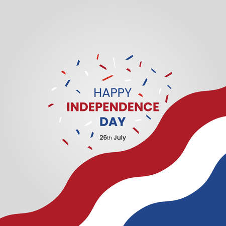 Independence Day of the Kingdom of the Netherlands. Artistic wavy Netherlands country flag Illustration bannerのイラスト素材