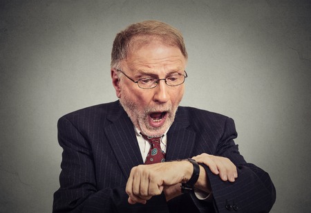 Businessman late for workの写真素材