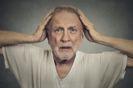Shocked sad senior manの写真素材