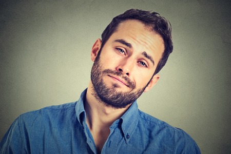 portrait of sad manの写真素材