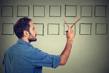 man making a choiceの写真素材