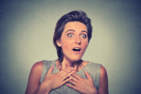 Concerned scared womanの写真素材