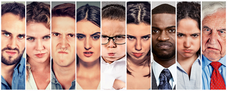 Angry grumpy people men and womenの販売画像