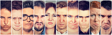 Multiethnic group of young angry pissed off people men and women の写真素材