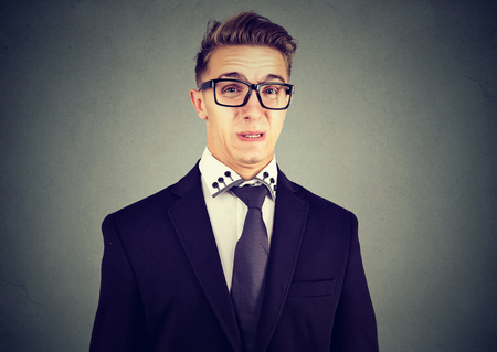 Portrait of a disgusted young manの写真素材