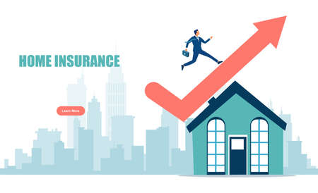 Home insurance concept, real estate accident protectionのイラスト素材