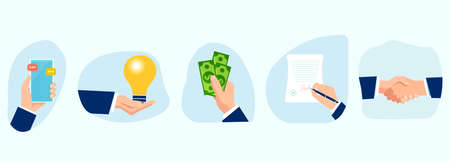 Business idea and financial support conceptのイラスト素材