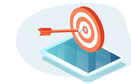 Digital advertising, online ads with target audience conceptのイラスト素材