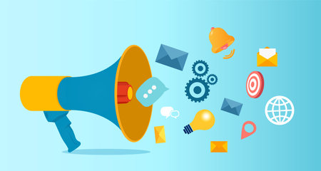 Social media marketing and communication conceptのイラスト素材