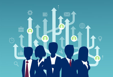 Vector of a networking group of business peopleのイラスト素材