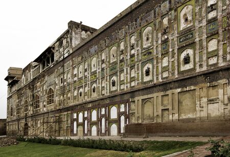 external walls and details of Lahore fort in Punjab, Pakistanのeditorial素材