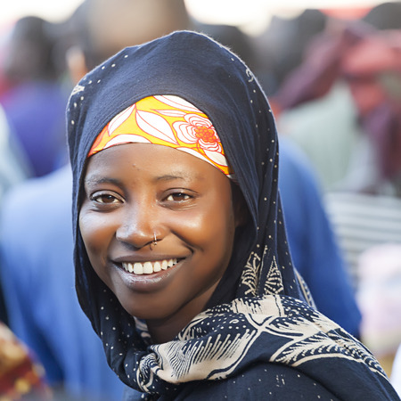 Nampula, Mozambique - October 11, 2014: Young macua girl and first time voter attending a Frelimo rally for the Presidential and Parlamentary elections.のeditorial素材