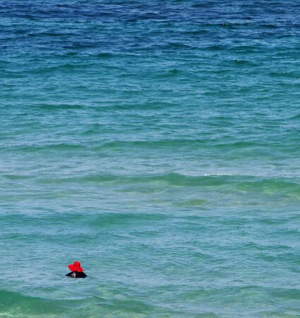 active senior lady swimming in the seaの写真素材