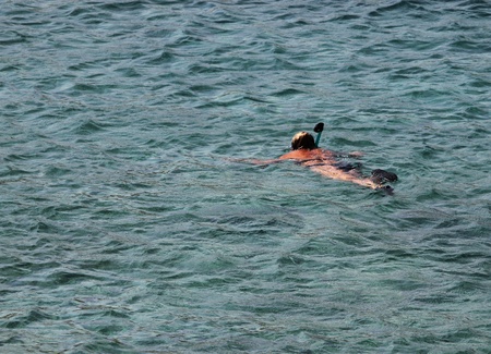 woman free divingの写真素材