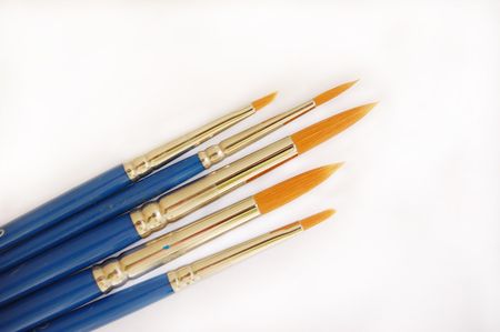 isolated paint brushes