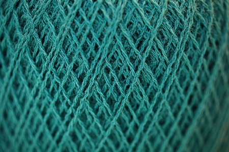 Merino Fine Yarn in Teal (Macro)の写真素材