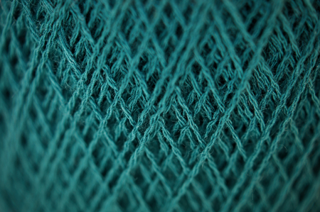 Merino Fine Yarn in Teal (Macro)の写真素材