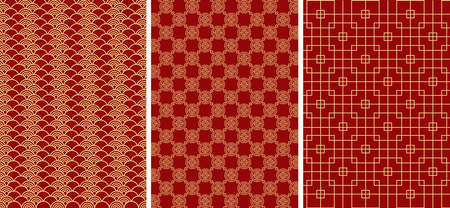 Chinese motif vector design pattern as Chinese New Year paperのイラスト素材