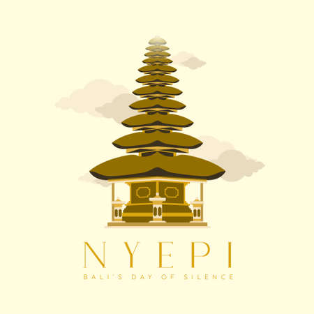 bali's day of silence  post greeting designのイラスト素材