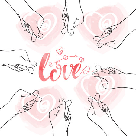 Saranghae hand symbol greeting design as a love greetingのイラスト素材