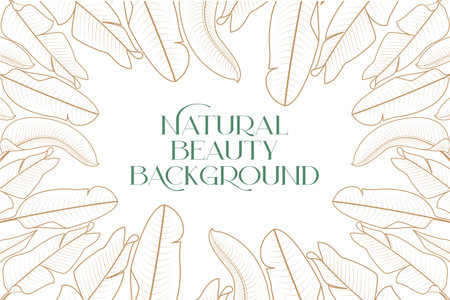 Heliconia leaves floral vector design template as background for cosmetic and spa natural beauty labelsのイラスト素材