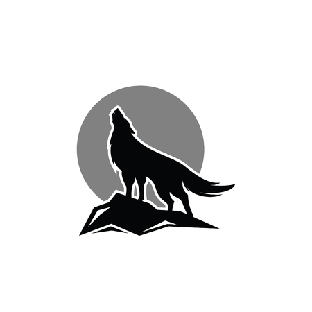 Wolf logo design vectorのイラスト素材