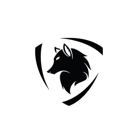 Wolf logo design vectorのイラスト素材