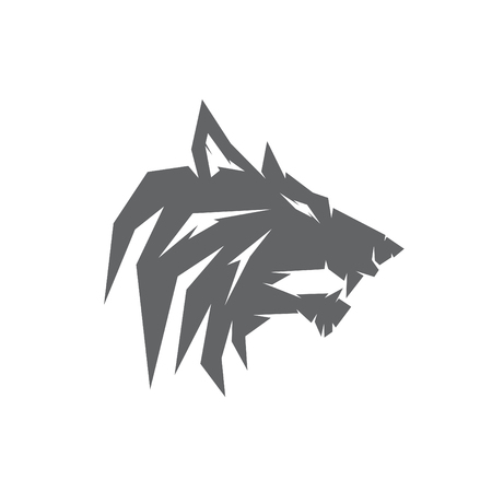 Wolf logo design vectorのイラスト素材