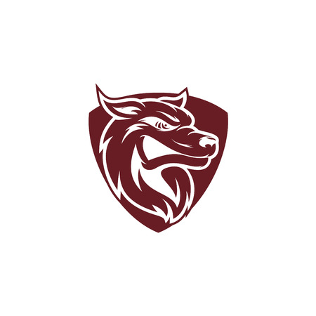 Wolf logo design vectorのイラスト素材