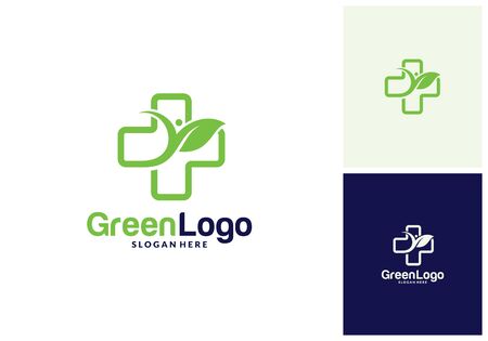 Health tree people logo and Icon Template, Green logo vectorのイラスト素材