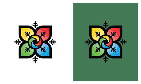Nature leaf logo, environment logo , ecology logo template designs, Lotus Wellness Logo Design Template Elementのイラスト素材