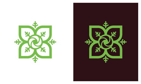 Nature leaf logo, environment logo , ecology logo template designs, Lotus Wellness Logo Design Template Elementのイラスト素材