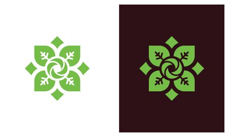 Nature leaf logo, environment logo , ecology logo template designs, Lotus Wellness Logo Design Template Elementのイラスト素材
