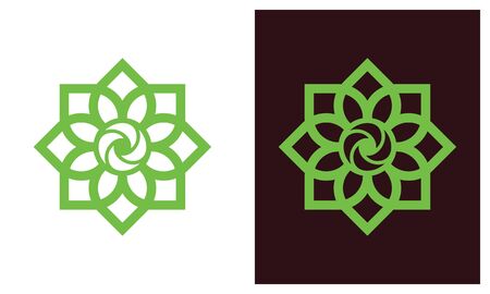 Nature leaf logo, environment logo , ecology logo template designs, Lotus Wellness Logo Design Template Elementのイラスト素材