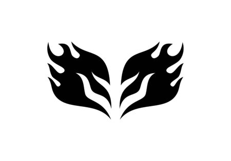 Wings in flame design vectorのイラスト素材