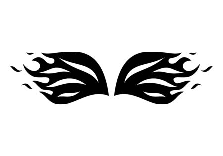 Wings in flame design vectorのイラスト素材