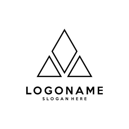 AM Letter Logo Design with Creative Modern Trendy Typography and Black Colors.のイラスト素材