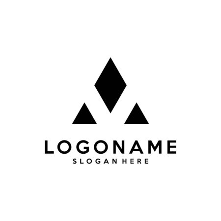 AM Letter Logo Design with Creative Modern Trendy Typography and Black Colors.のイラスト素材