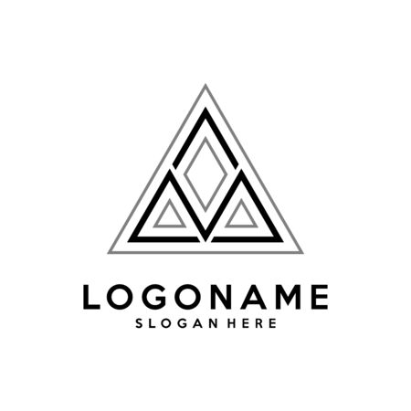 AM Letter Logo Design with Creative Modern Trendy Typography and Black Colors.のイラスト素材