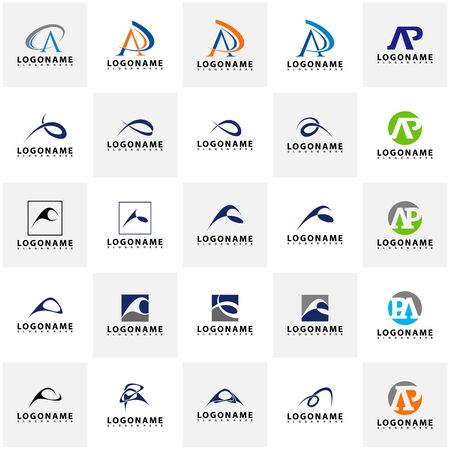 AP Letter Logo Design with Creative Modern Trendy Typography, AR Letter Logo vector.のイラスト素材