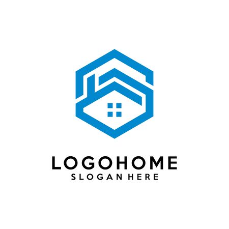 Hexagon letter S architecture logo design vector template, icon, symbolのイラスト素材