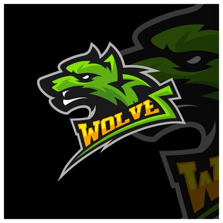 Modern professional Wolf logo for a sport team. Wolf logo vector illustration.のイラスト素材