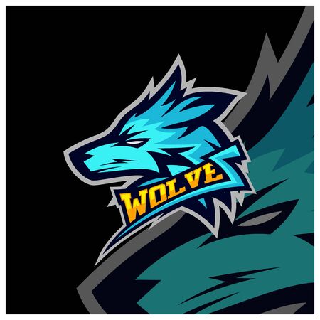 Modern professional Wolf logo for a sport team. Wolf logo vector illustration.のイラスト素材