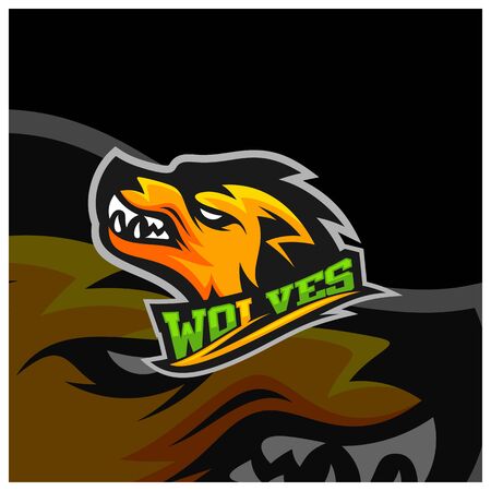 Modern professional Wolf logo for a sport team. Wolf logo vector illustration.のイラスト素材