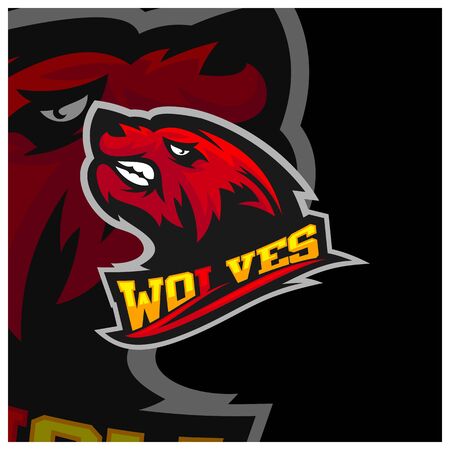 Modern professional Wolf logo for a sport team. Wolf logo vector illustration.のイラスト素材
