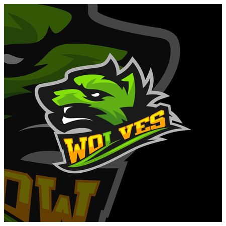 Modern professional Wolf logo for a sport team. Wolf logo vector illustration.のイラスト素材